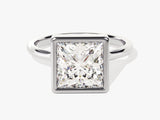 Bezel Princess Moissanite Engagement Ring (3.00 CT)