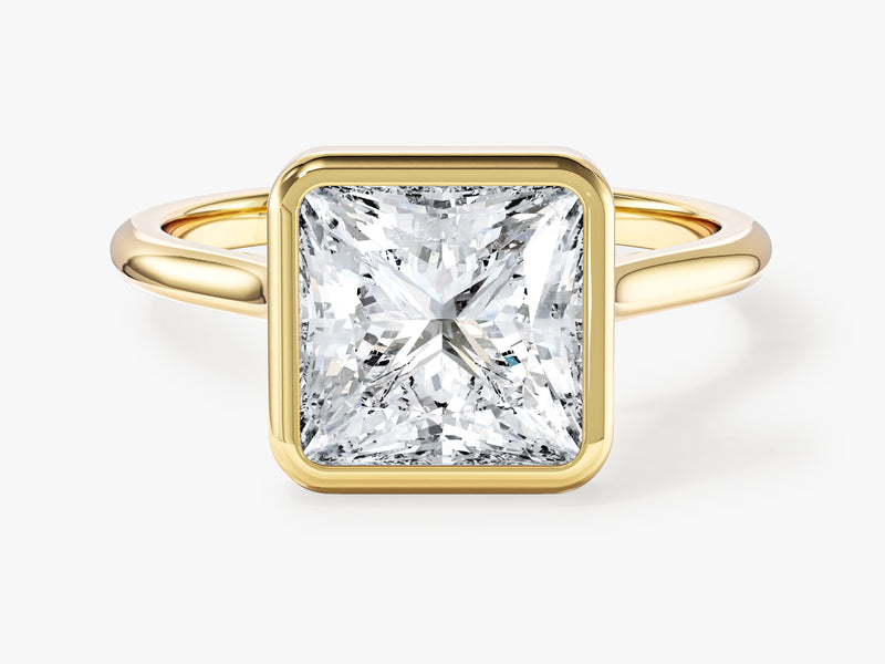 Bezel Princess Lab Grown Diamond Engagement Ring (3.00 CT)