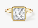 Bezel Princess Moissanite Engagement Ring (3.00 CT)