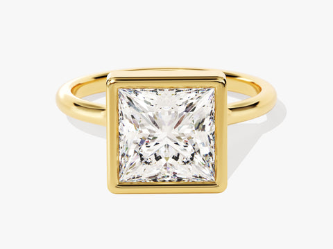 Bezel Princess Moissanite Engagement Ring (3.00 CT)
