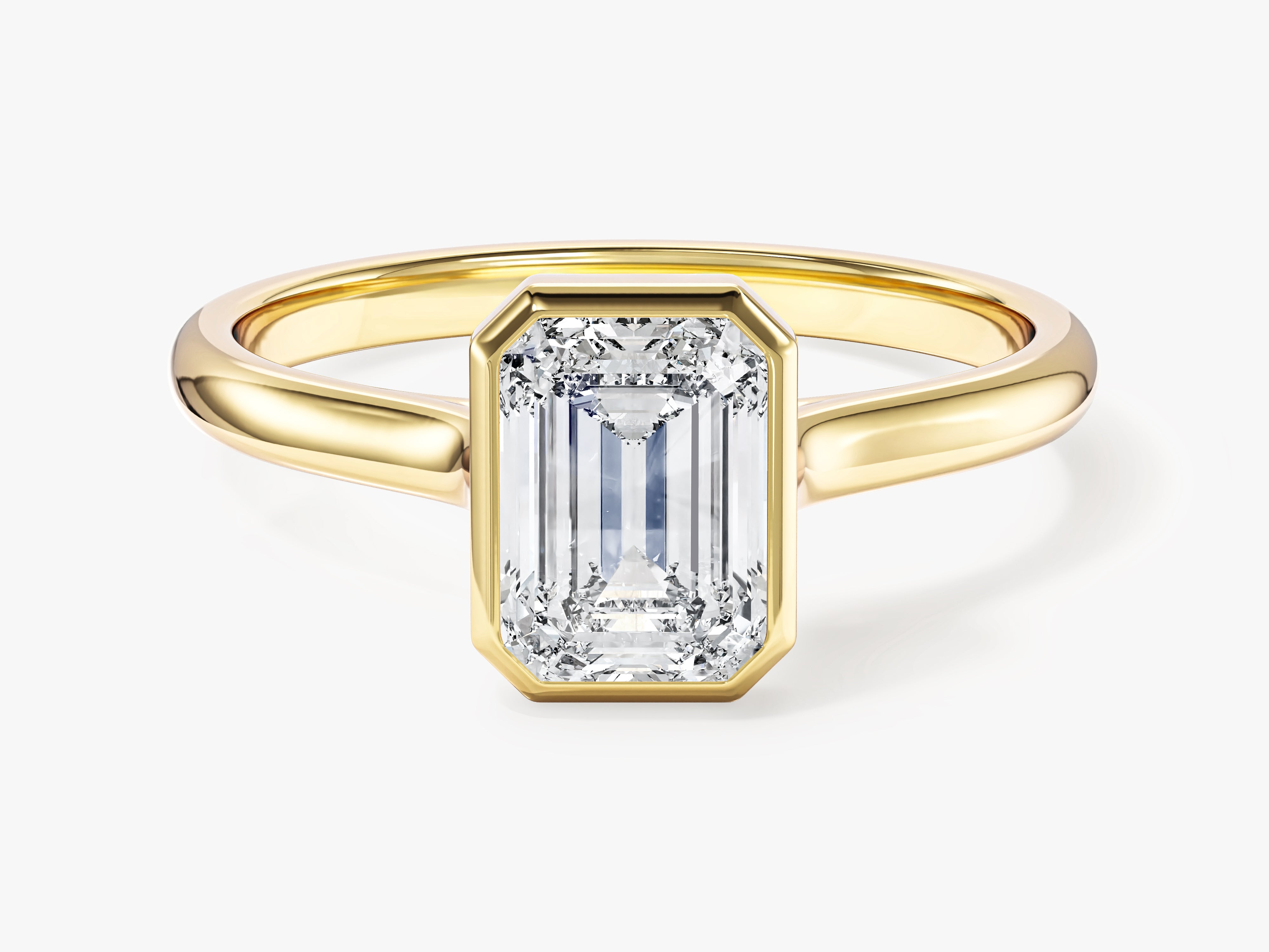 Bezel Emerald Lab Grown Diamond Engagement Ring (1.00 CT)