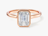 Bezel Emerald Lab Grown Diamond Engagement Ring (1.50 CT)