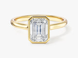 Bezel Emerald Lab Grown Diamond Engagement Ring (1.50 CT)