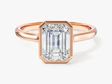 Bezel Emerald Lab Grown Diamond Engagement Ring (2.00 CT)