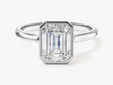 Bezel Emerald Lab Grown Diamond Engagement Ring (2.00 CT)