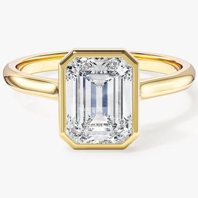 Bezel Emerald Lab Grown Diamond Engagement Ring (2.00 CT)
