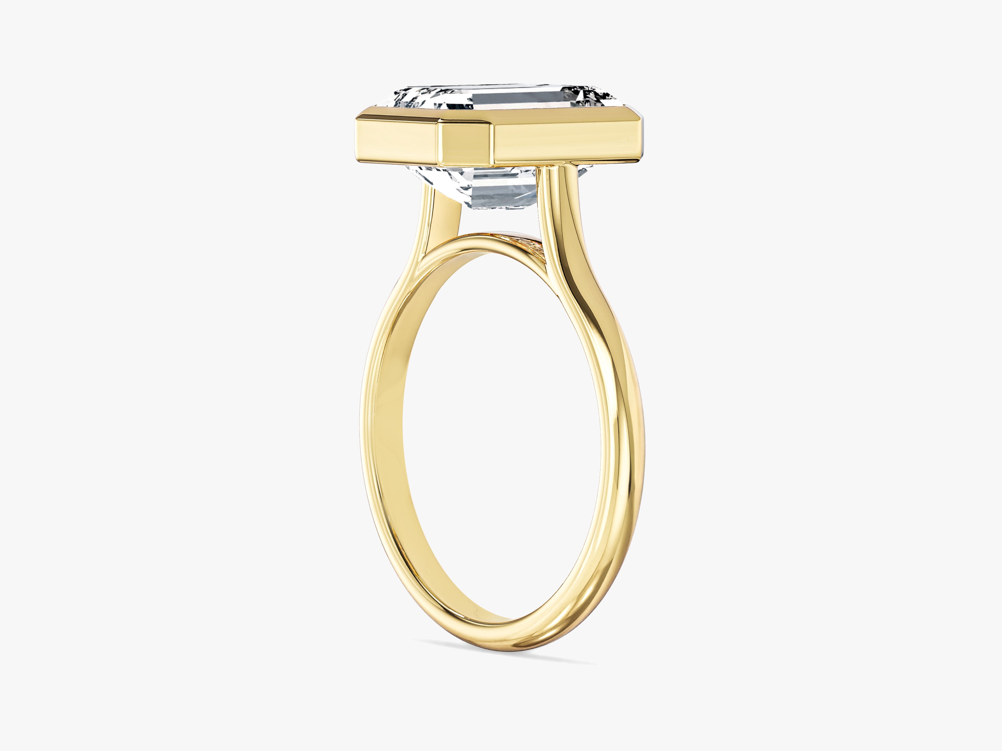 Bezel Emerald Lab Grown Diamond Engagement Ring (3.00 CT)