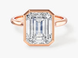 Bezel Emerald Lab Grown Diamond Engagement Ring (3.00 CT)