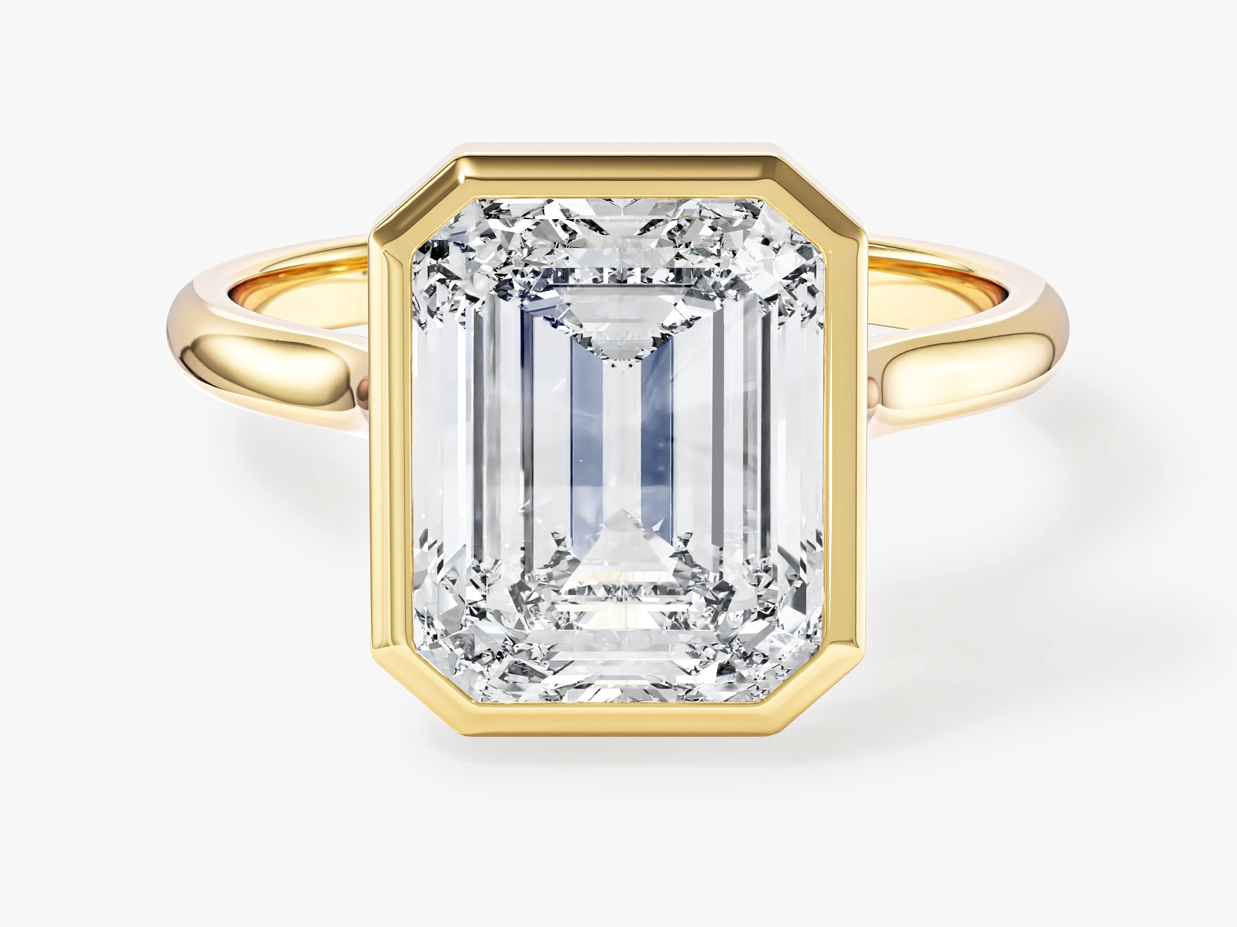 Bezel Emerald Lab Grown Diamond Engagement Ring (3.00 CT)