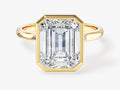 Bezel Emerald Lab Grown Diamond Engagement Ring (3.00 CT)