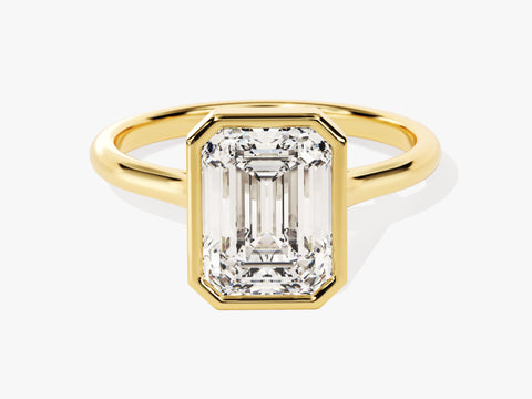 Bezel Emerald Moissanite Engagement Ring (3.00 CT)