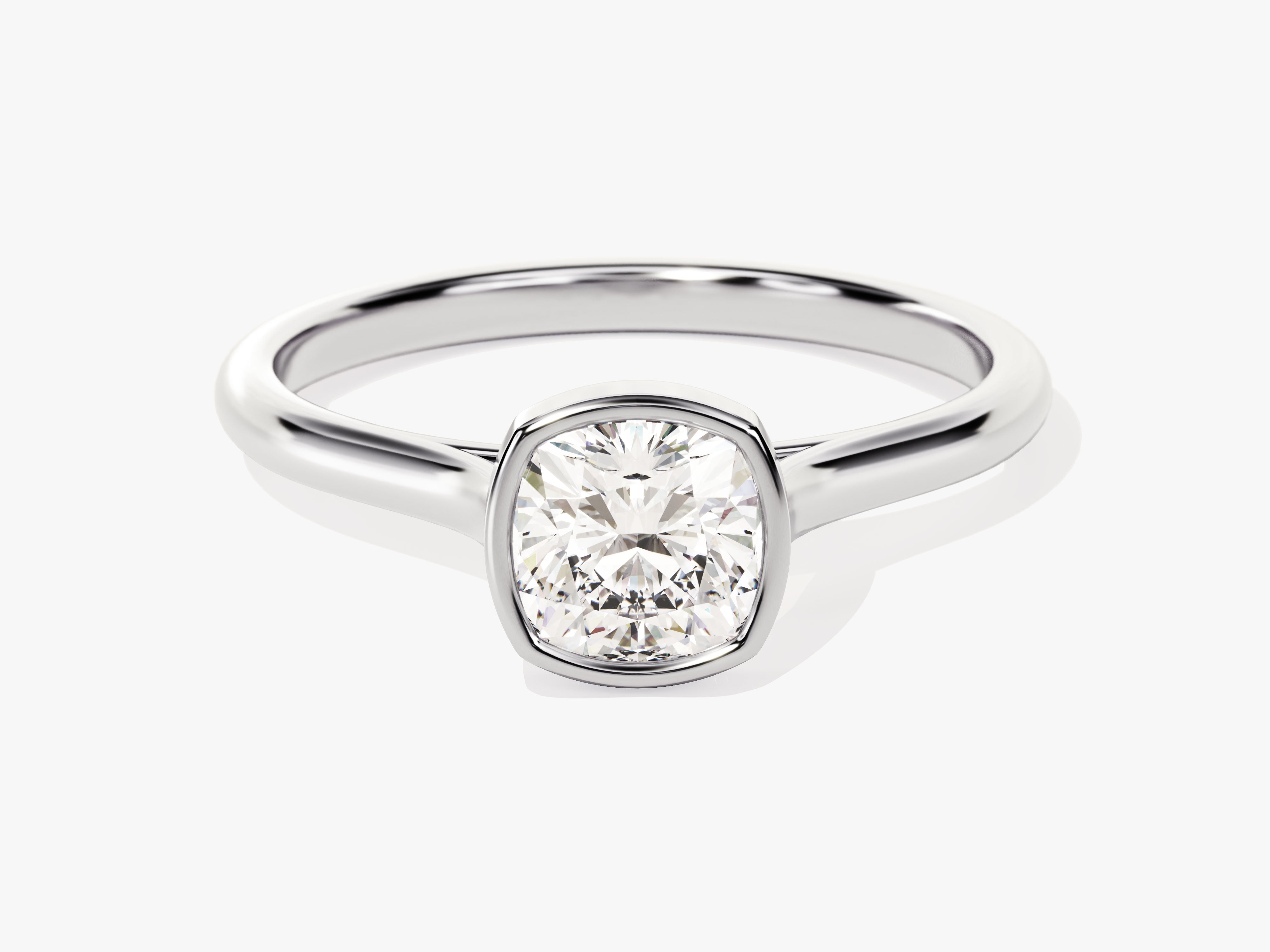 Cushion cut diamond engagement ring in white gold setting
