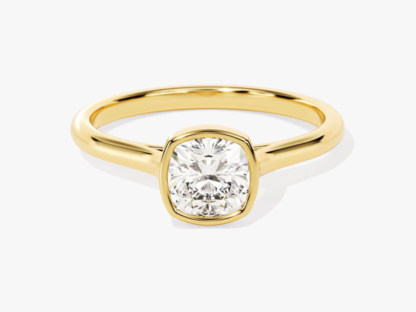 Bezel Cushion Diamond Engagement Ring (1.00 CT)