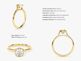 Bezel Cushion Moissanite Engagement Ring (1.00 CT)