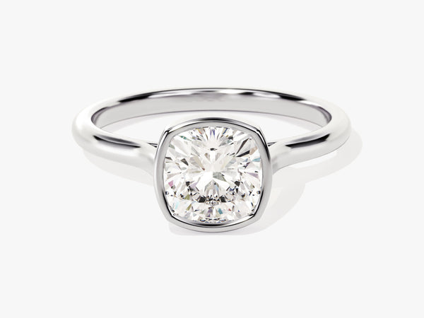 Bezel Cushion Diamond Engagement Ring (1.50 CT)