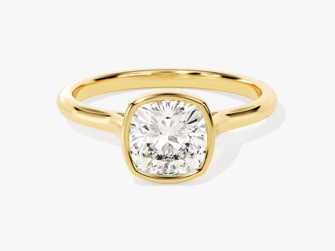 Bezel Cushion Moissanite Engagement Ring (1.50 CT)