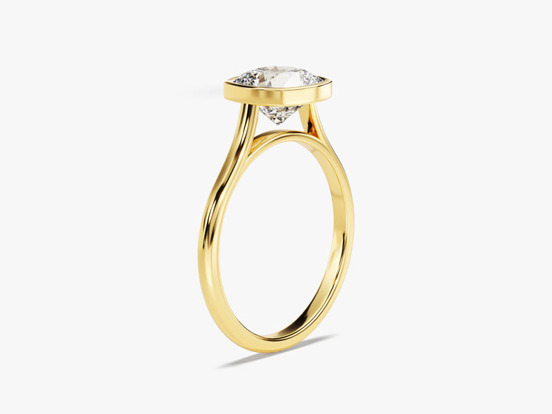 Bezel Cushion Moissanite Engagement Ring (2.00 CT)