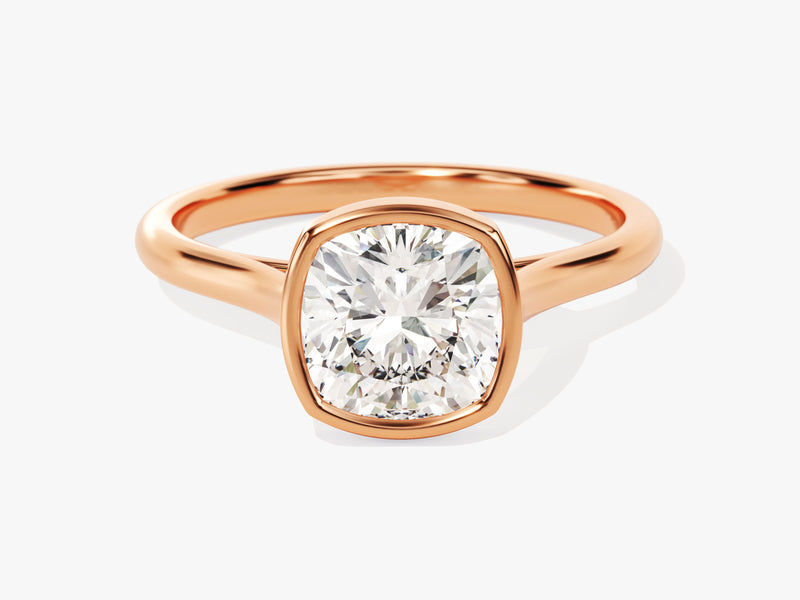 Bezel Cushion Diamond Engagement Ring (2.00 CT)