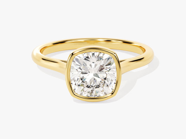 Bezel Cushion Diamond Engagement Ring (2.00 CT)