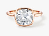 Bezel Cushion Lab Grown Diamond Engagement Ring (3.00 CT)