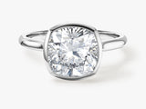 Bezel Cushion Lab Grown Diamond Engagement Ring (3.00 CT)