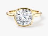 Bezel Cushion Lab Grown Diamond Engagement Ring (3.00 CT)