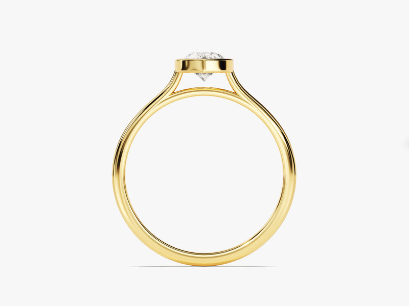 Bezel Pear Moissanite Engagement Ring (1.00 CT)