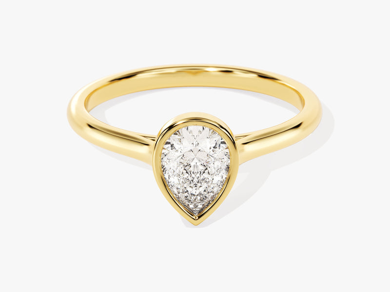 Bezel Pear Diamond Engagement Ring (1.00 CT)