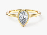 Bezel Pear Moissanite Engagement Ring (1.00 CT)