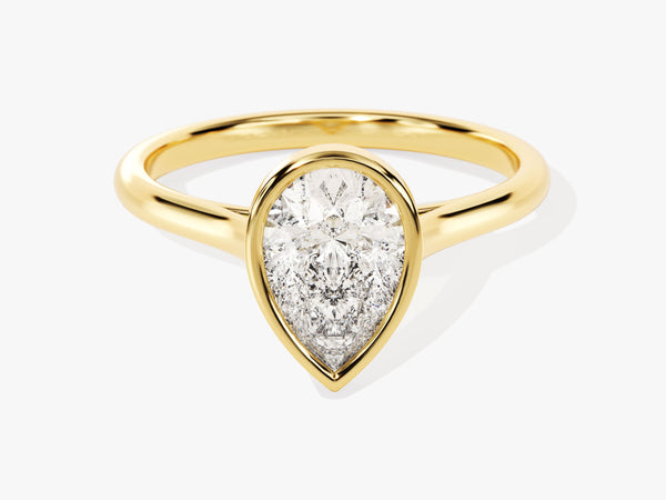 Bezel Pear Diamond Engagement Ring (1.50 CT)