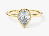 Bezel Pear Moissanite Engagement Ring (1.50 CT)