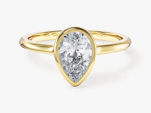 Bezel Pear Moissanite Engagement Ring (1.50 CT)