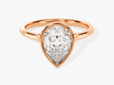 Bezel Pear Lab Grown Diamond Engagement Ring (2.00 CT)