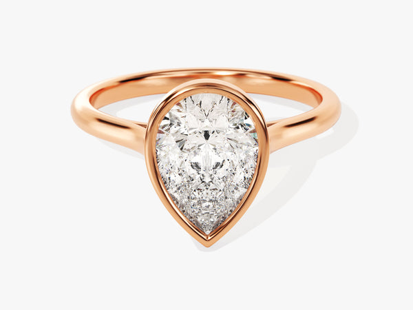 Rose gold pear diamond engagement ring