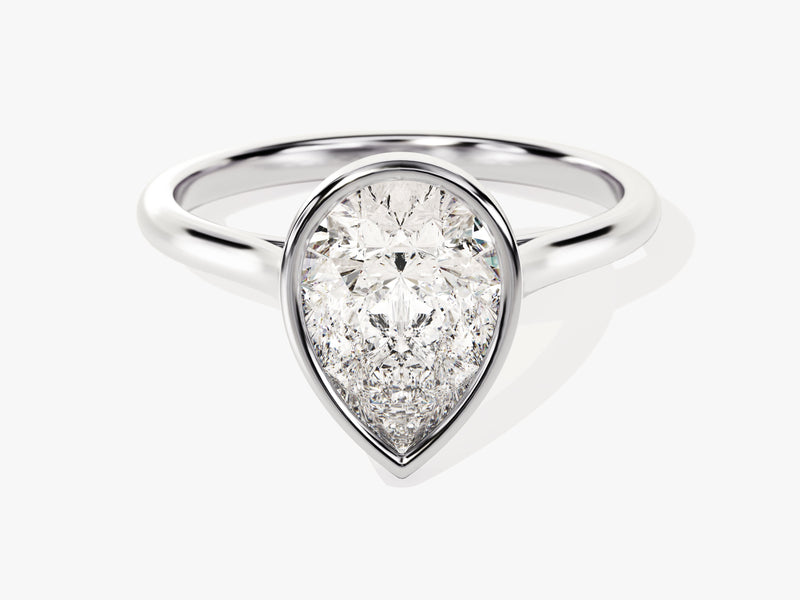 Bezel Pear Diamond Engagement Ring (2.00 CT)