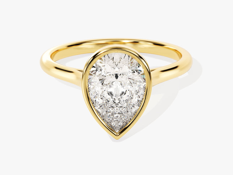 Bezel Pear Diamond Engagement Ring (2.00 CT)