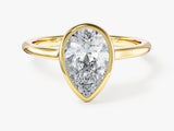 Bezel Pear Moissanite Engagement Ring (2.00 CT)
