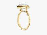 Bezel Pear Lab Grown Diamond Engagement Ring (3.00 CT)