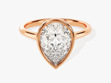 Bezel Pear Moissanite Engagement Ring (3.00 CT)