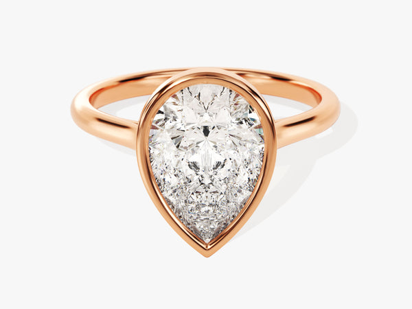 Rose gold pear-cut diamond engagement ring