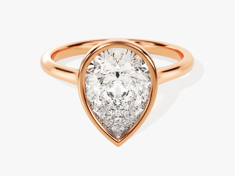 Rose gold pear cut diamond engagement ring