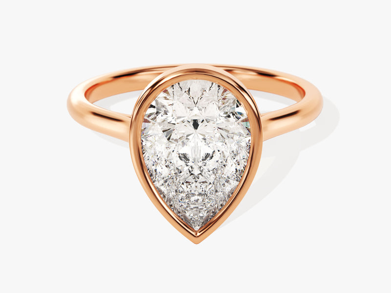 Bezel Pear Moissanite Engagement Ring (3.00 CT)