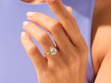Pear-shaped diamond ring on a woman's hand, fine jewelry