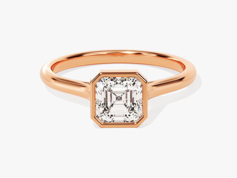 Bezel Asscher Diamond Engagement Ring (1.00 CT)