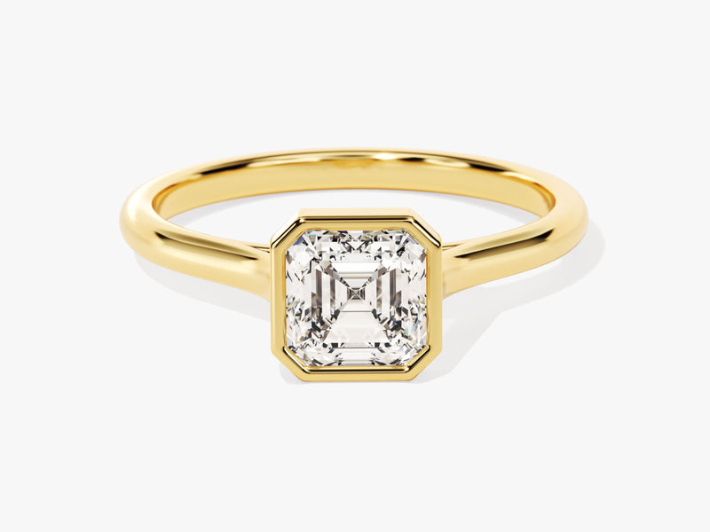 Bezel Asscher Diamond Engagement Ring (1.00 CT)