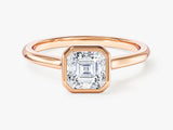 Bezel Asscher Moissanite Engagement Ring (1.00 CT)