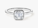 Bezel Asscher Moissanite Engagement Ring (1.00 CT)