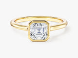 Bezel Asscher Moissanite Engagement Ring (1.00 CT)