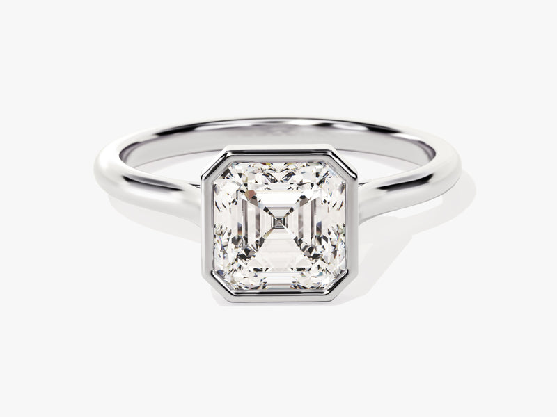 Bezel Asscher Diamond Engagement Ring (1.50 CT)