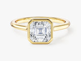 Bezel Asscher Moissanite Engagement Ring (1.50 CT)